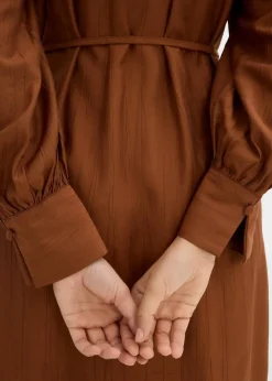 bonprix Bekleidung·Blazer|Nachhaltigere Materialien^Umstands- und Stillblusenkleid aus fließender Viskose ziegelbraun