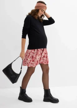 bonprix Bekleidung·Blazer|Umstandsmode^Umstands -und Stillkleid aus Baumwolle und Viskose schwarz/rauchrose