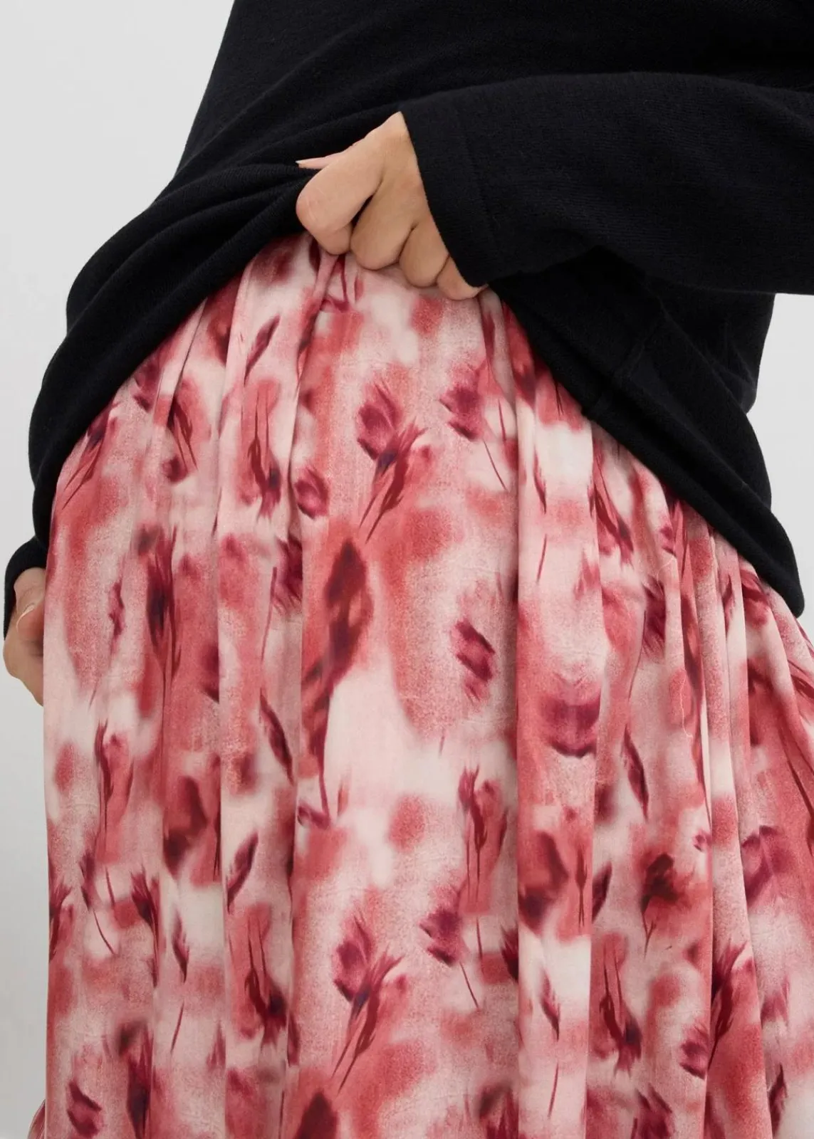bonprix Bekleidung·Blazer|Umstandsmode^Umstands -und Stillkleid aus Baumwolle und Viskose schwarz/rauchrose