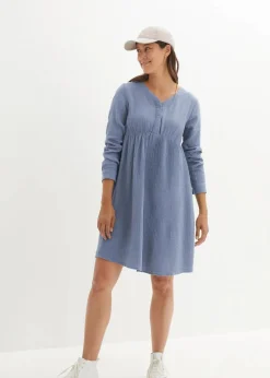 bonprix Bekleidung·Blazer|Umstandsmode^Umstands- und Stillkleid aus Baumwoll-Musselin rauchblau