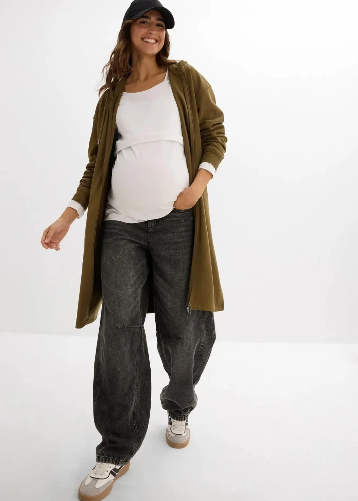 bonprix Bekleidung·Blazer|Umstandsmode^Umstands- und Stillshirts aus Bio-Baumwolle (2er Pack) schwarz/weiß
