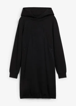bonprix Umstandsmode|Nachhaltigere Materialien^Umstands- und Still-Sweatkleid aus Bio-Baumwolle schwarz