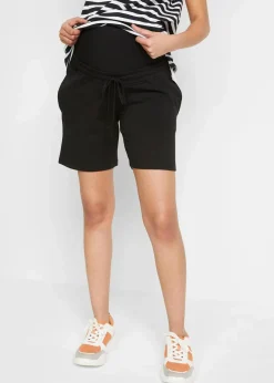 bonprix Bekleidung·Blazer|Umstandsmode^Umstands-Bermudas aus weicher Sweatware (2er Pack) schwarz/grau meliert