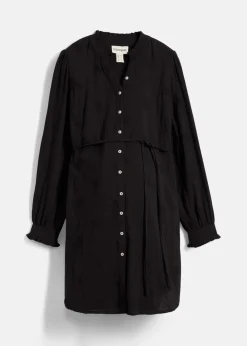 bonprix Bekleidung·Blazer|Umstandsmode^Umstandsblusenkleid aus weichem Baumwoll-Musselin schwarz