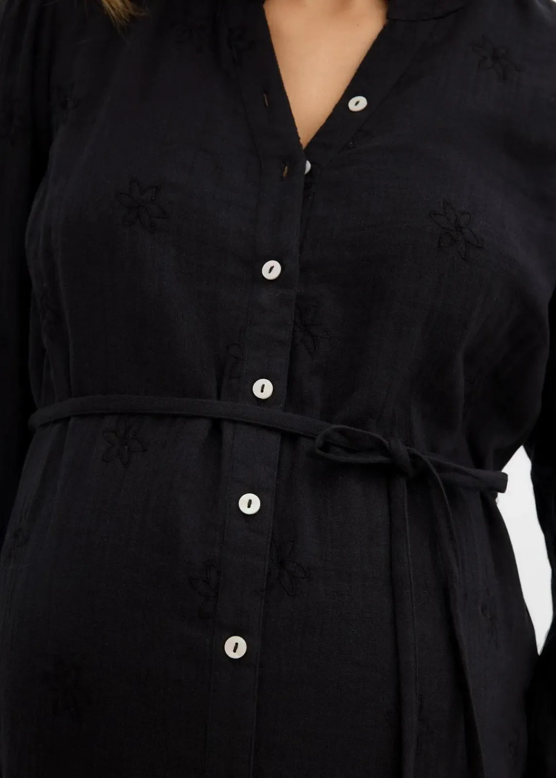 bonprix Bekleidung·Blazer|Umstandsmode^Umstandsblusenkleid aus weichem Baumwoll-Musselin schwarz