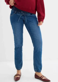 bonprix Bekleidung·Blazer|Nachhaltigere Materialien^Umstands-Denimjogger aus Bio-Baumwolle blau denim