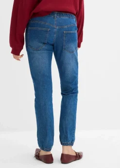 bonprix Bekleidung·Blazer|Nachhaltigere Materialien^Umstands-Denimjogger aus Bio-Baumwolle blau denim