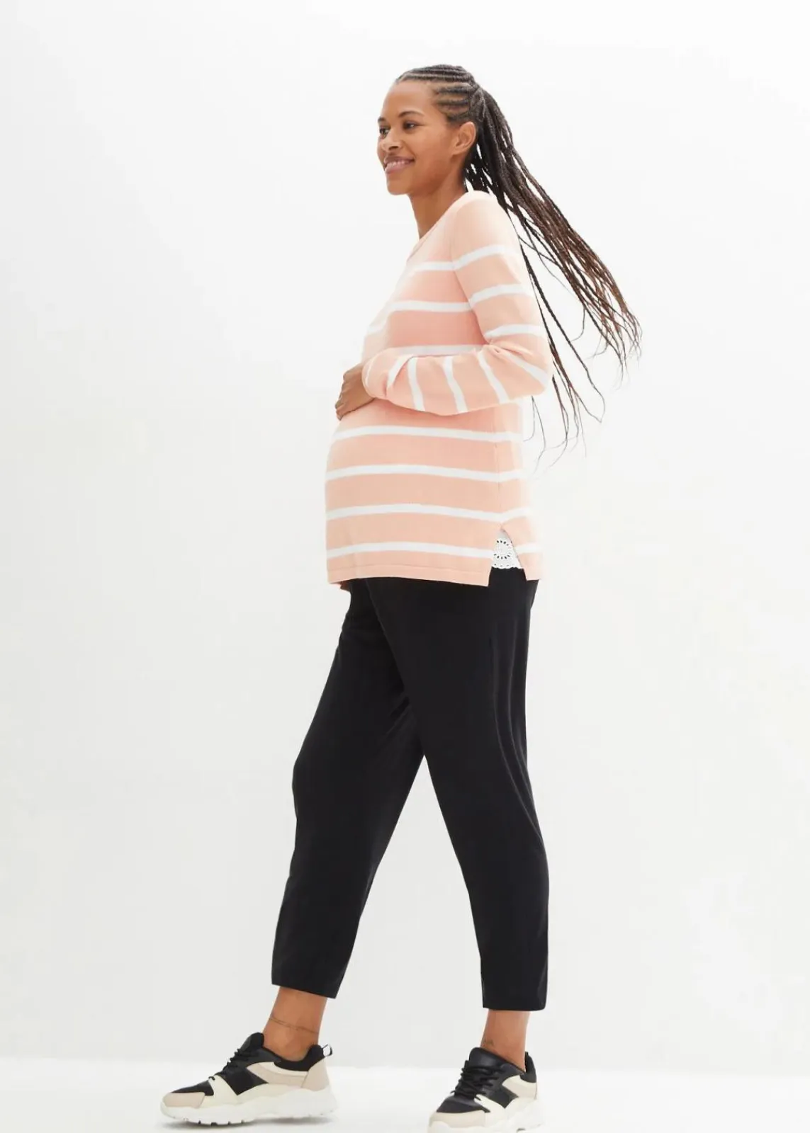bonprix Bekleidung·Blazer|Nachhaltigere Materialien^Umstands-Haremshose aus Jersey, Loose Fit schwarz