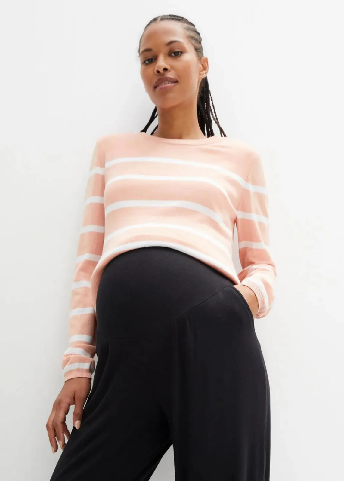 bonprix Bekleidung·Blazer|Nachhaltigere Materialien^Umstands-Haremshose aus Jersey, Loose Fit schwarz