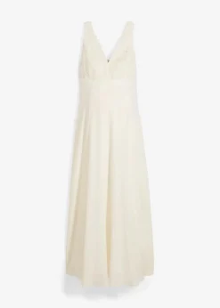 bonprix Bekleidung·Blazer|Umstandsmode^Umstands-Hochzeitskleid aus Spitze, Satin und Georgette wollweiß