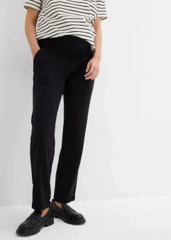 bonprix Bekleidung·Blazer|Umstandsmode^Umstandshose aus Leinen- Mix, Straight Leg schwarz