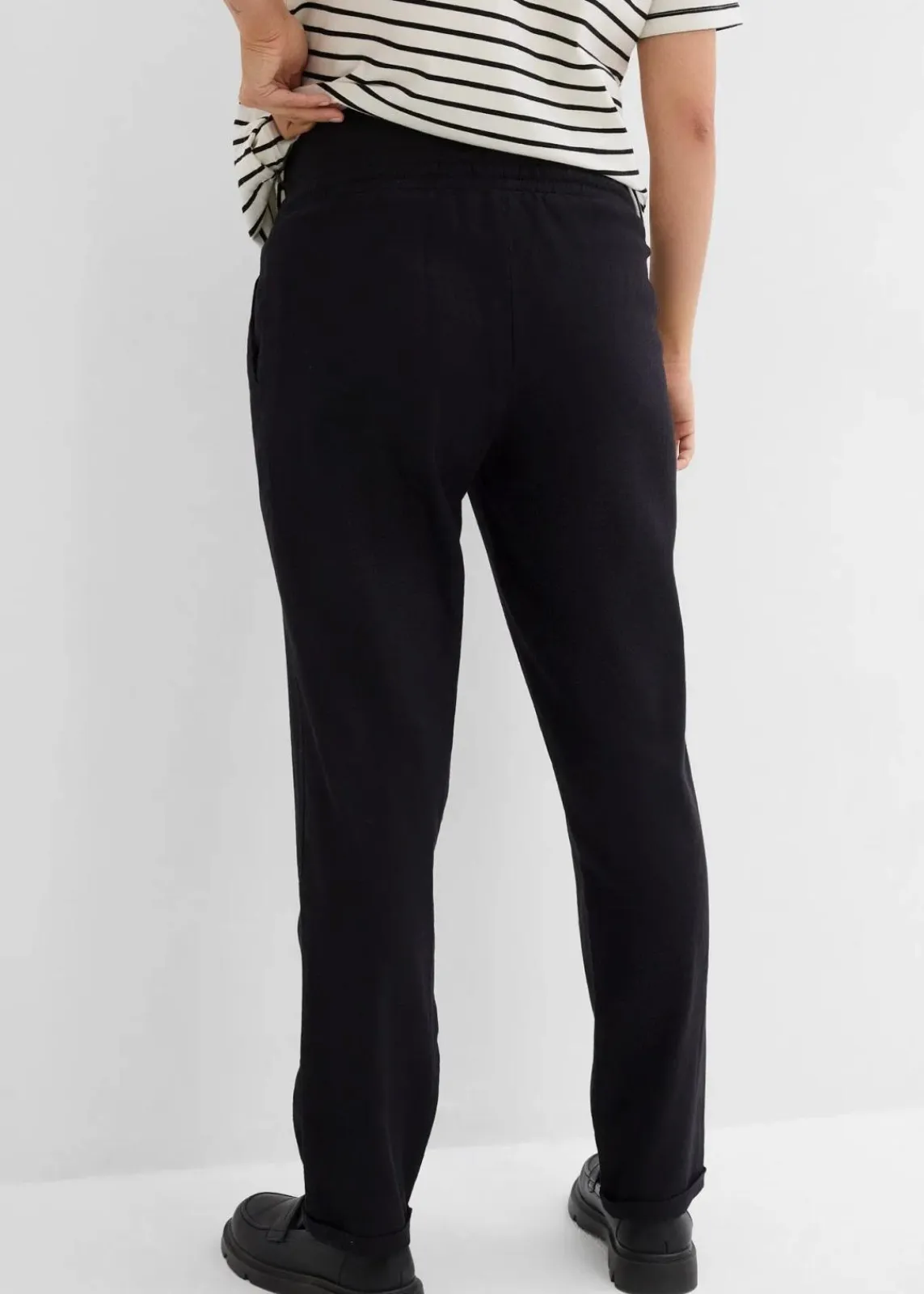 bonprix Bekleidung·Blazer|Umstandsmode^Umstandshose aus Leinen- Mix, Straight Leg schwarz