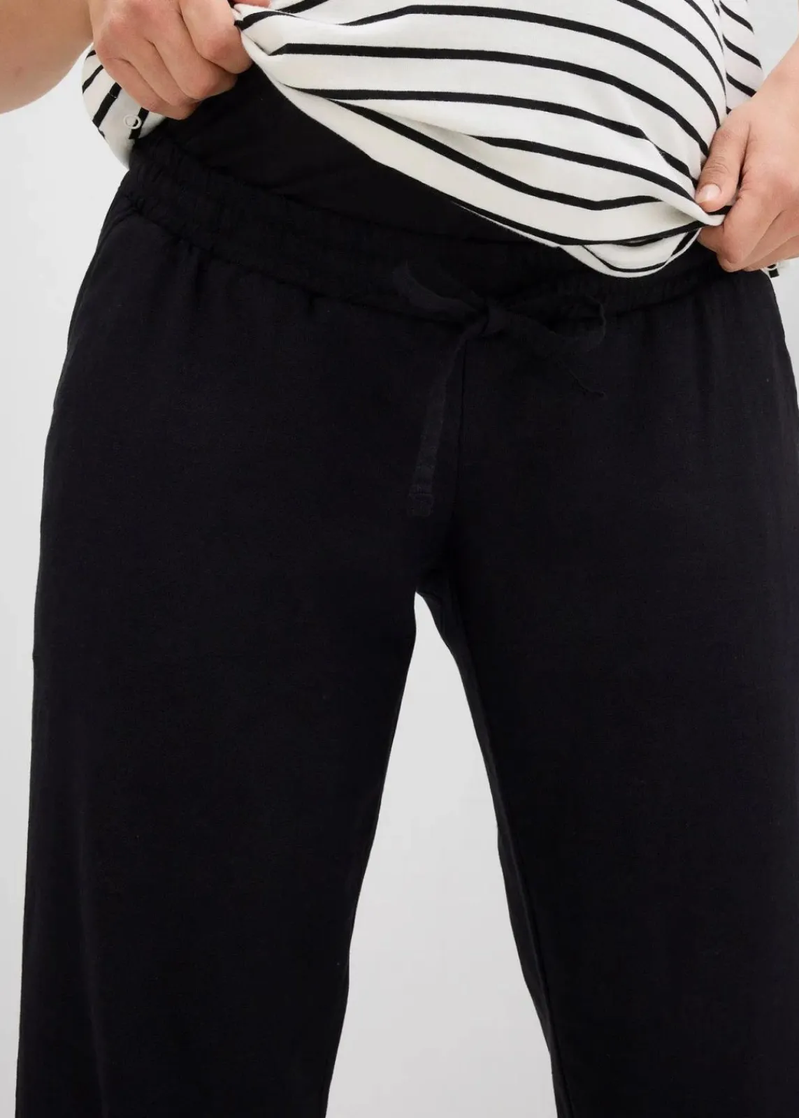 bonprix Bekleidung·Blazer|Umstandsmode^Umstandshose aus Leinen- Mix, Straight Leg schwarz
