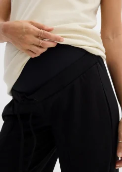 bonprix Bekleidung·Blazer|Umstandsmode^Umstandshose aus Punto di Roma, gerades, weites Bein schwarz
