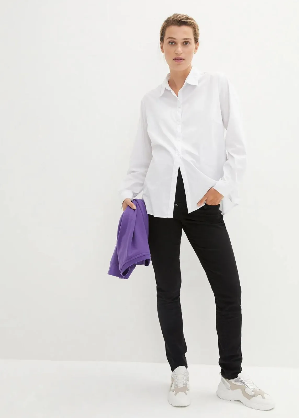 bonprix Bekleidung·Blazer|Umstandsmode^Umstandshose mit Stretch, Slim fit schwarz