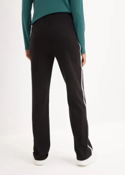bonprix Bekleidung·Blazer|Umstandsmode^Umstandshosen aus Baumwoll-Jersey, Straight Leg (2er-Pack) dunkelblau+schwarz