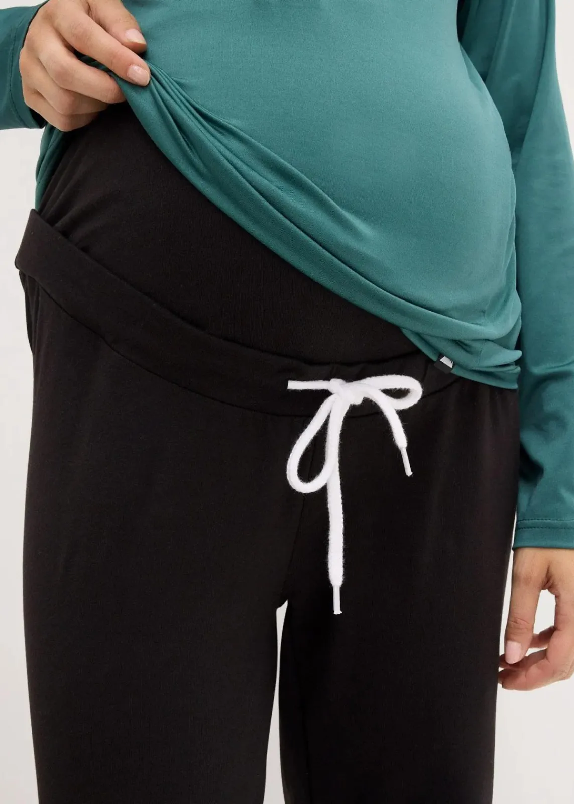 bonprix Bekleidung·Blazer|Umstandsmode^Umstandshosen aus Baumwoll-Jersey, Straight Leg (2er-Pack) dunkelblau+schwarz