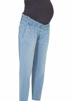bonprix Bekleidung·Blazer|Umstandsmode^Umstandsjeans aus Baumwoll-Stretch, schmal zulaufendes Bein blau denim