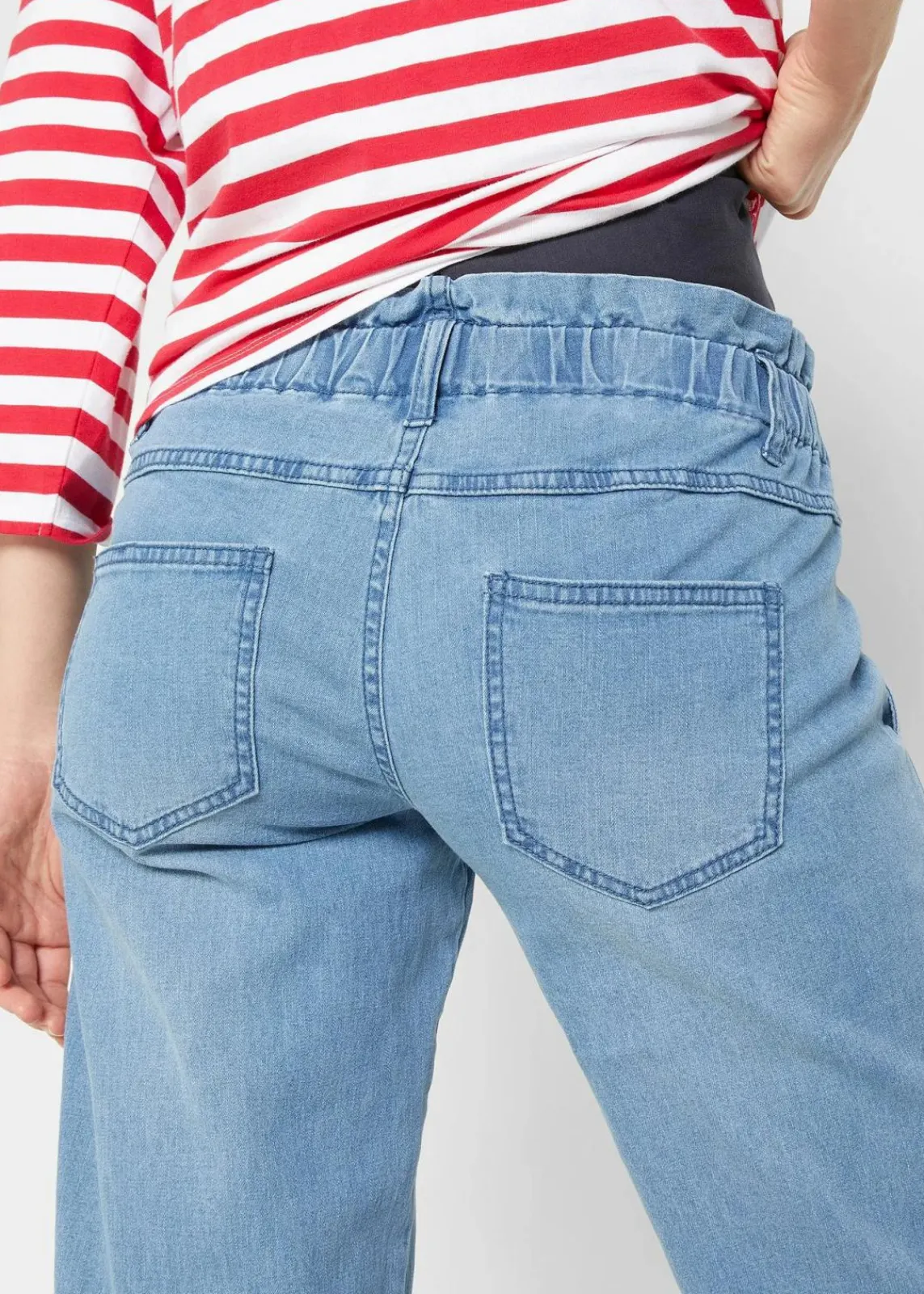 bonprix Bekleidung·Blazer|Umstandsmode^Umstandsjeans aus Baumwoll-Stretch, schmal zulaufendes Bein blau denim