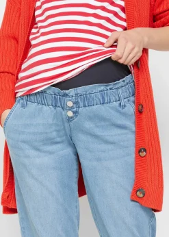 bonprix Bekleidung·Blazer|Umstandsmode^Umstandsjeans aus Baumwoll-Stretch, schmal zulaufendes Bein blau denim
