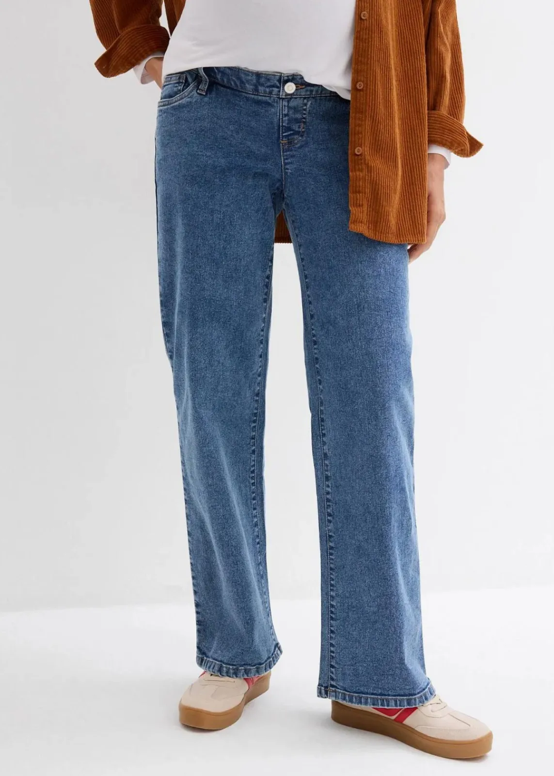 bonprix Bekleidung·Blazer|Umstandsmode^Umstandsjeans aus Bio-Baumwolle, Loose Fit blau denim/hellindigo