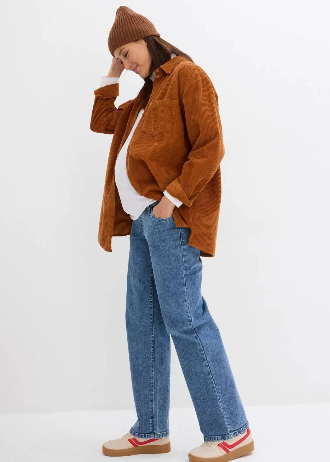 bonprix Bekleidung·Blazer|Umstandsmode^Umstandsjeans aus Bio-Baumwolle, Loose Fit blau denim/hellindigo