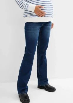 bonprix Umstandsmode|Kurzgrößen^Umstandsjeans, Bootcut dunkelblau denim