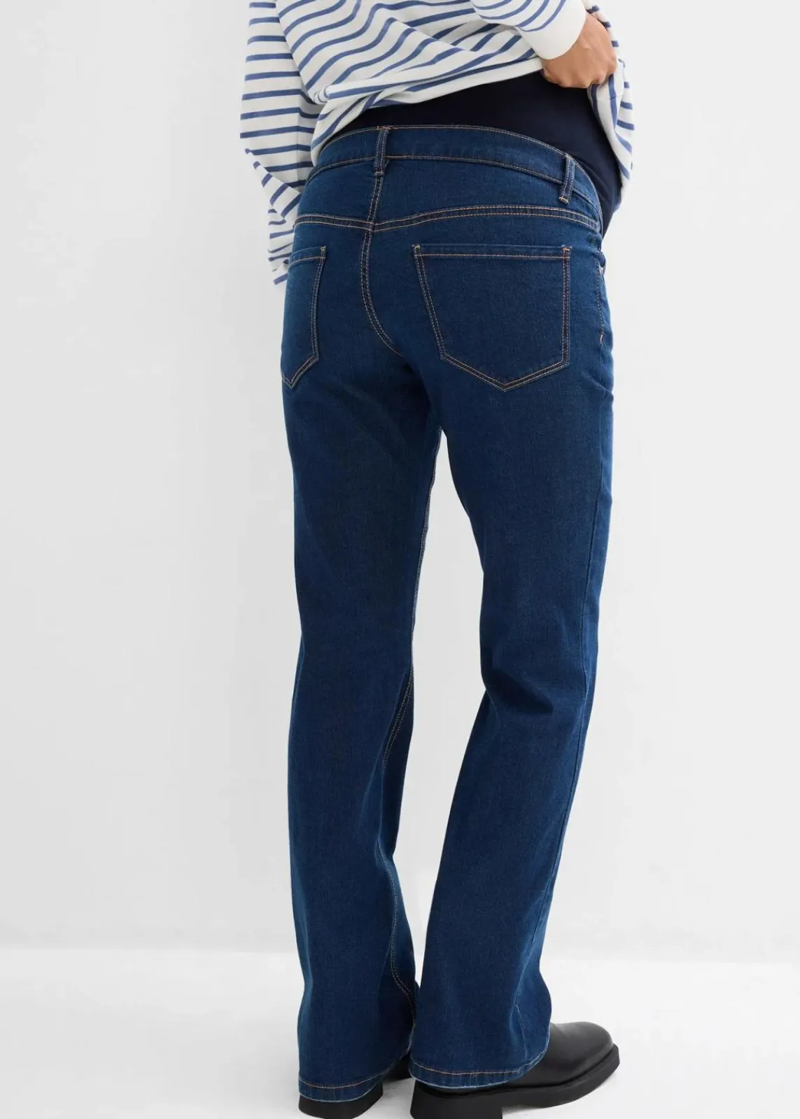 bonprix Umstandsmode|Kurzgrößen^Umstandsjeans, Bootcut dunkelblau denim