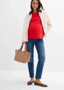 bonprix Bekleidung·Blazer|Umstandsmode^Umstandsjeans, knöchelfrei, Straight blau denim