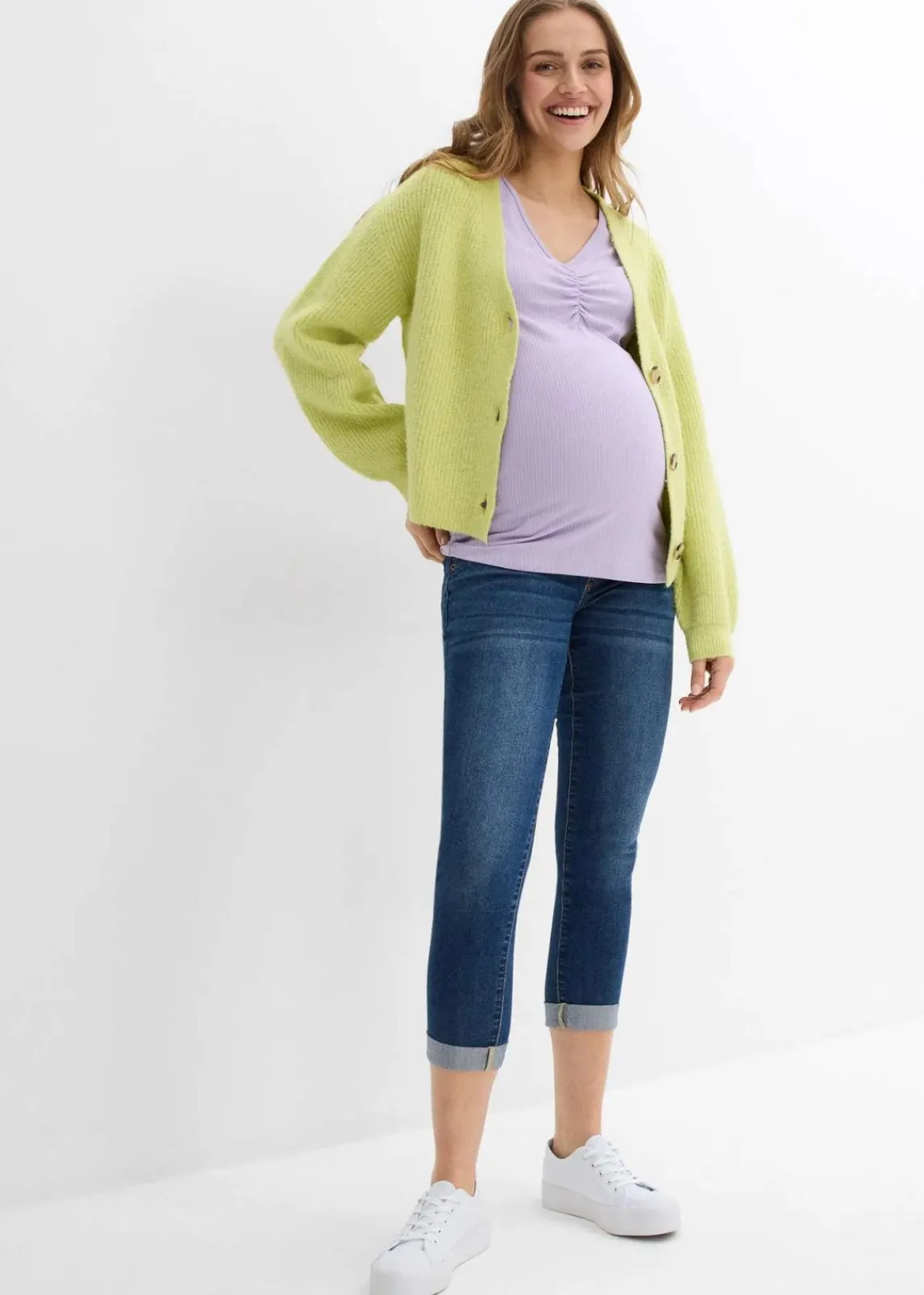 bonprix Bekleidung·Blazer|Umstandsmode^Umstandsjeans mit 7/8 Länge, Slim blau denim