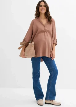 bonprix Bekleidung·Blazer|Umstandsmode^Umstandsjeans mit Bio-Baumwolle, leicht ausgestelltes Bein blau denim