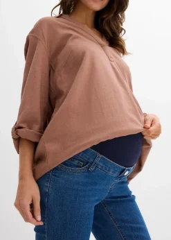 bonprix Bekleidung·Blazer|Umstandsmode^Umstandsjeans mit Bio-Baumwolle, leicht ausgestelltes Bein blau denim