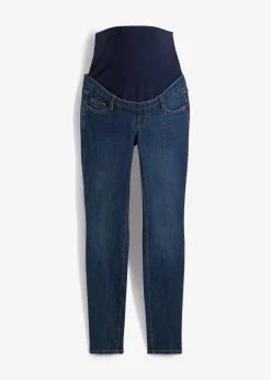 bonprix Bekleidung·Blazer|Nachhaltigere Materialien^Umstandsjeans mit Bio-Baumwolle, Skinny dunkelblau denim