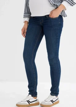 bonprix Bekleidung·Blazer|Nachhaltigere Materialien^Umstandsjeans mit Bio-Baumwolle, Skinny dunkelblau denim