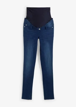 bonprix Bekleidung·Blazer|Umstandsmode^Umstandsjeans mit wärmender Innenseite, Slim-Fit dunkelblau denim