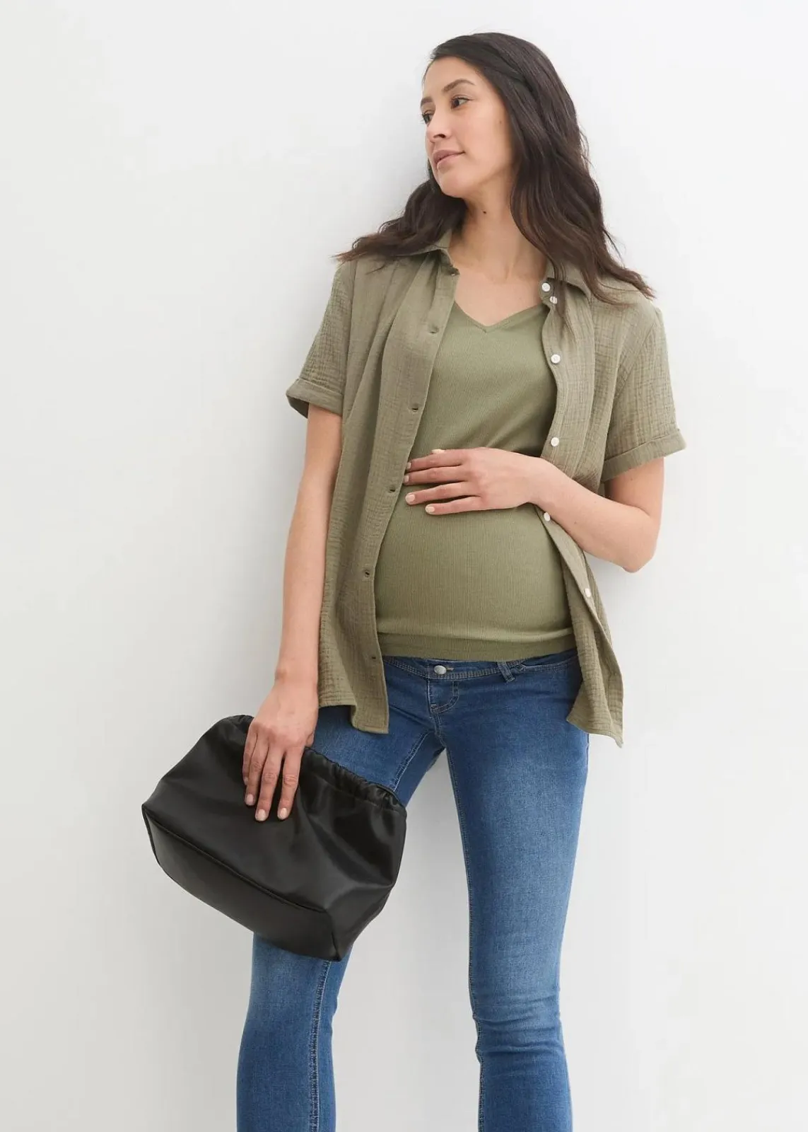 bonprix Bekleidung·Blazer|Umstandsmode^Umstandsjeans, Skinny mittelblau denim