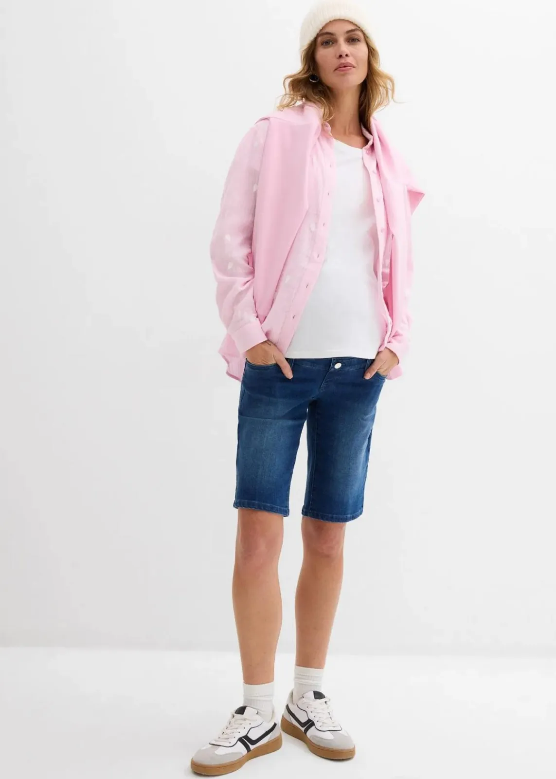 bonprix Bekleidung·Blazer|Umstandsmode^Umstandsjeans-Bermuda im Slim Fit blue stone