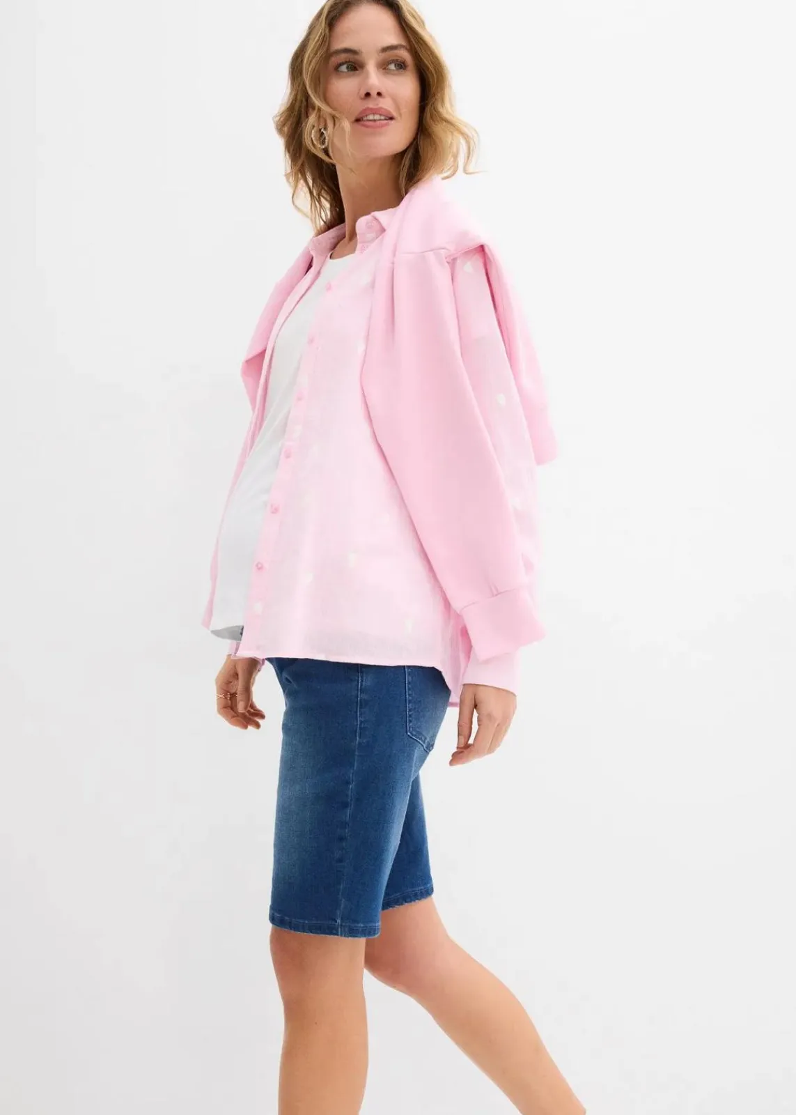 bonprix Bekleidung·Blazer|Umstandsmode^Umstandsjeans-Bermuda im Slim Fit blue stone
