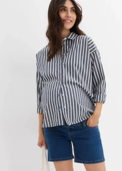 bonprix Bekleidung·Blazer|Umstandsmode^Umstandsjeansshorts aus Baumwoll- Stretchdenim blau denim