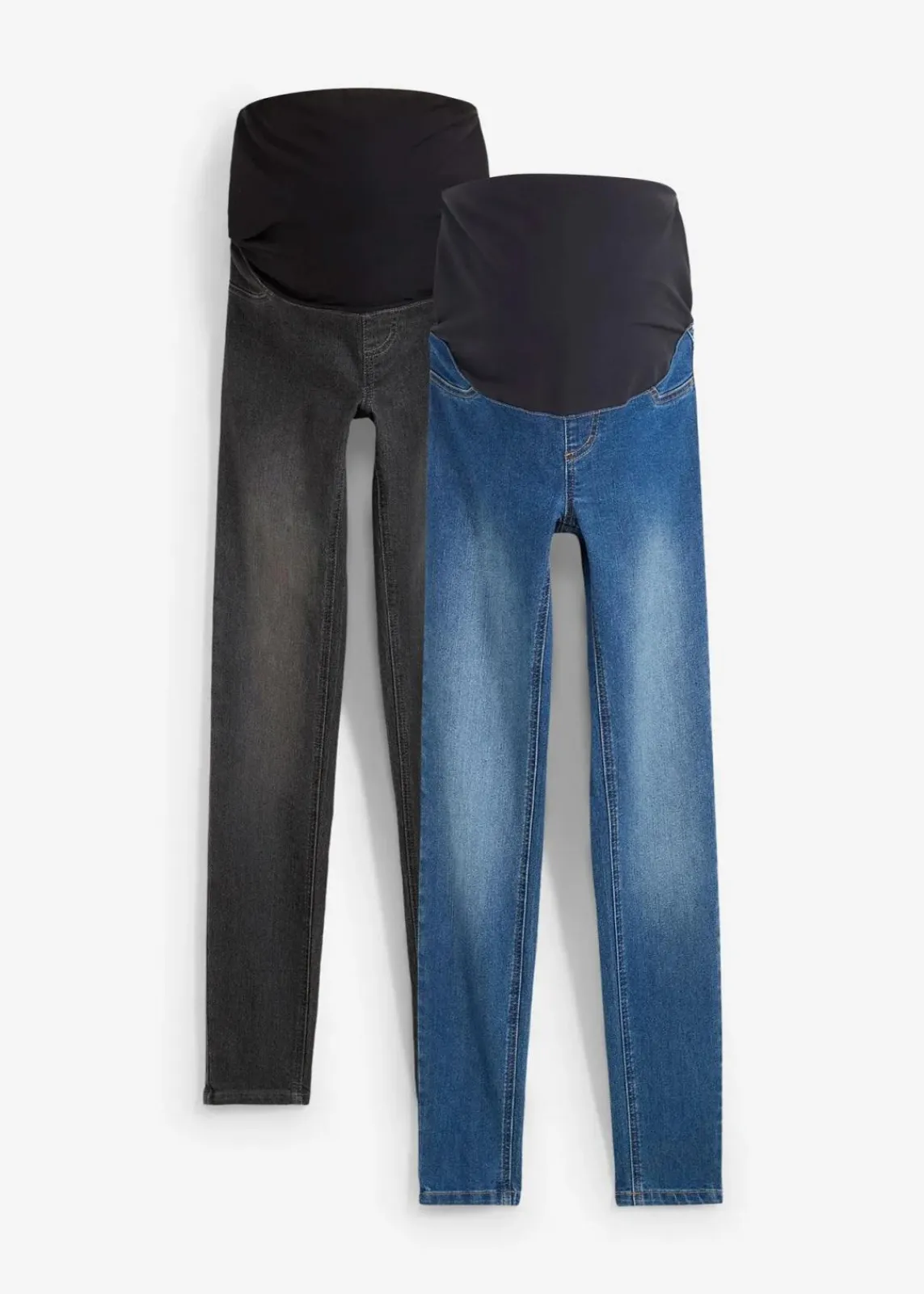 bonprix Bekleidung·Blazer|Umstandsmode^Umstandsjeggings mit Baumwolle (2er Pack), Skinny blue stone/black stone