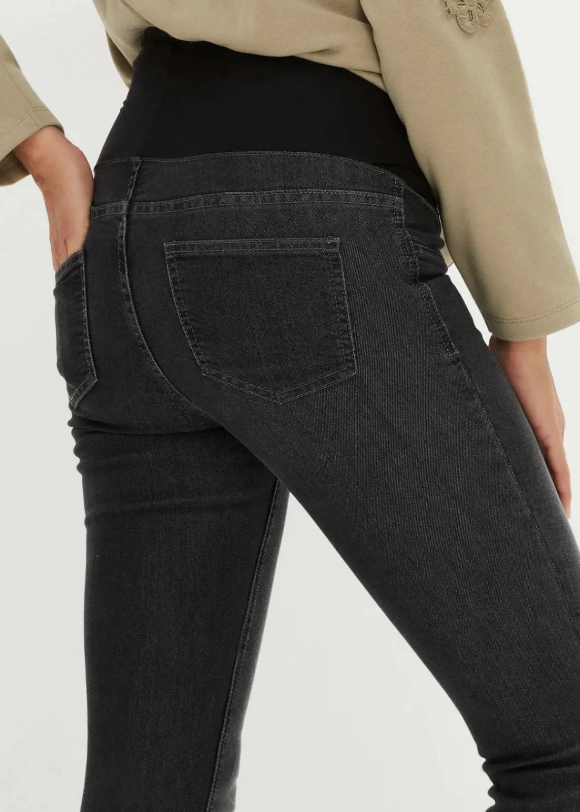 bonprix Bekleidung·Blazer|Umstandsmode^Umstandsjeggings mit Baumwolle (2er Pack), Skinny blue stone/black stone