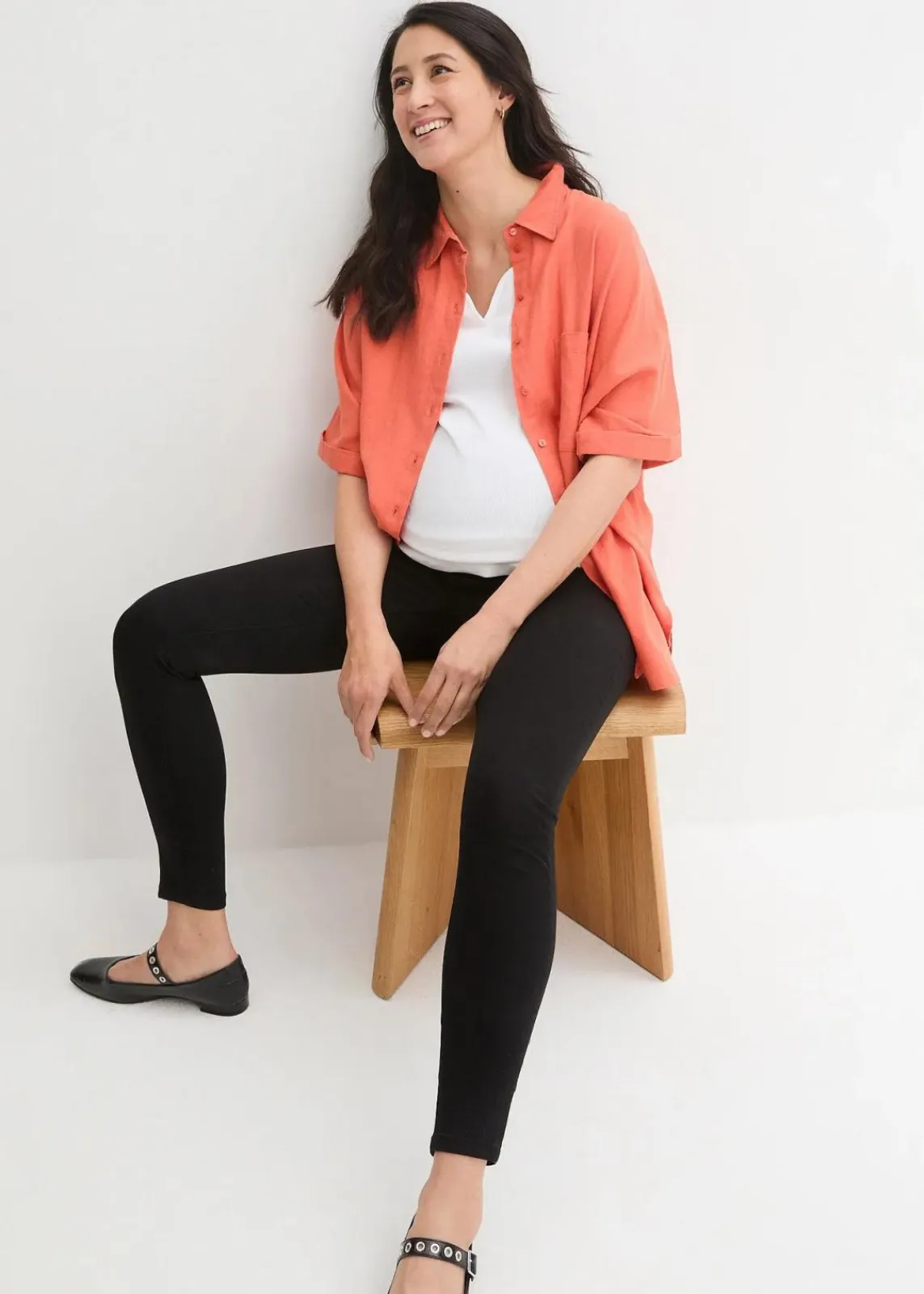 bonprix Bekleidung·Blazer|Umstandsmode^Umstandsjeggings mit Stretch, Skinny schwarz
