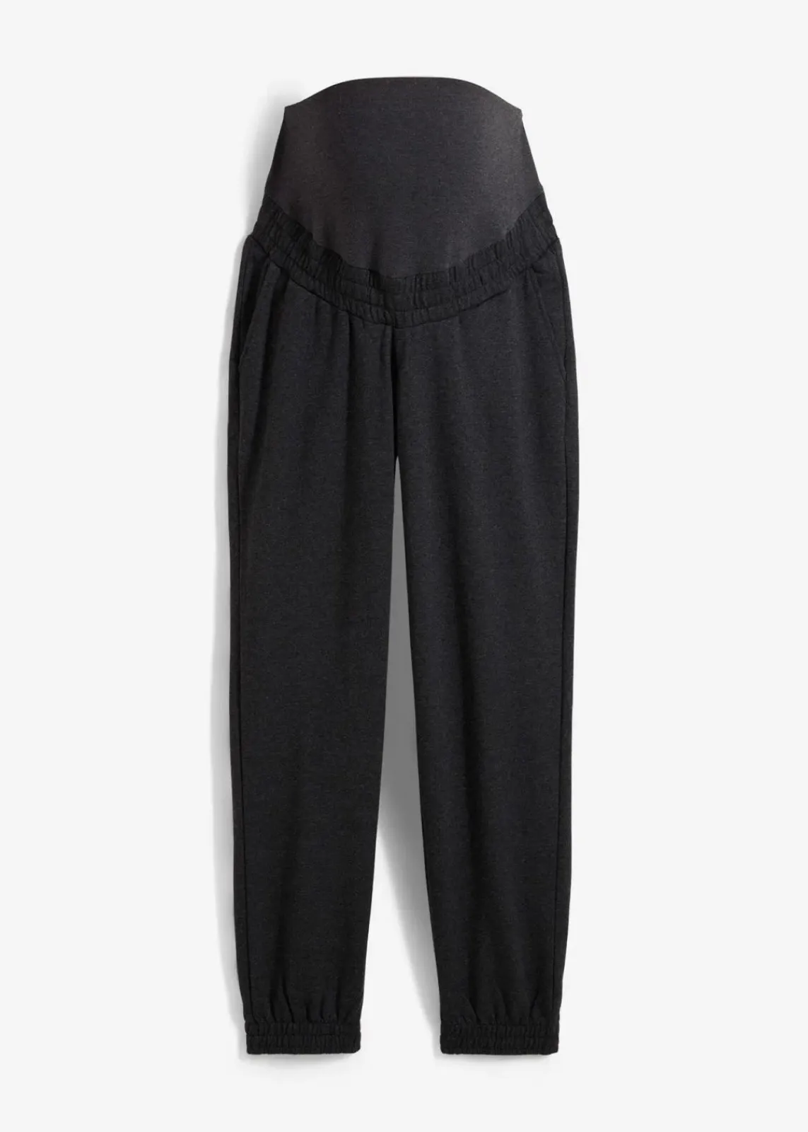bonprix Umstandsmode^Umstands-Jogginghose mit Bequembund aus weichem Baumwoll-Mix anthrazit meliert