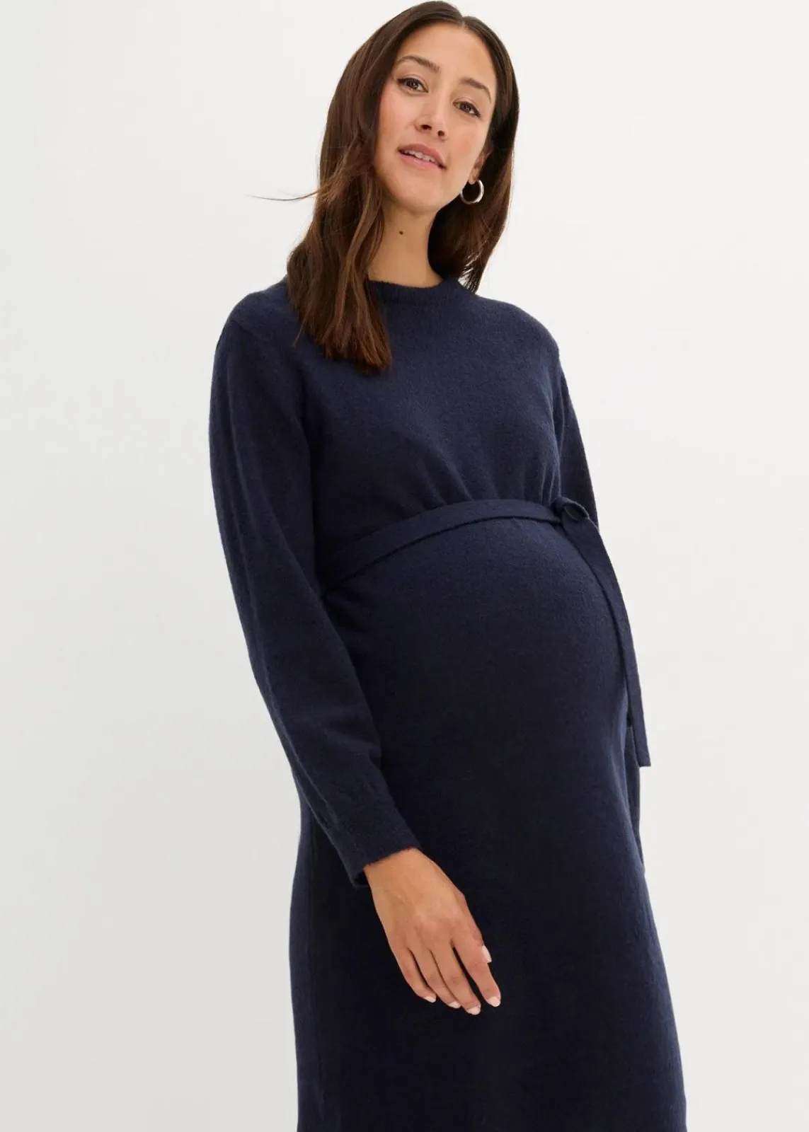 bonprix Bekleidung·Blazer|Umstandsmode^Umstandskleid aus flauschigem Strick dunkelblau