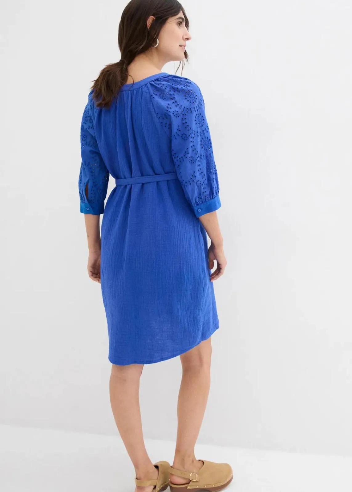 bonprix Bekleidung·Blazer|Umstandsmode^Umstandskleid aus reinem Baumwoll- Musselin edelsteinblau