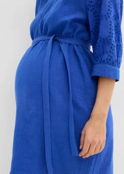 bonprix Bekleidung·Blazer|Umstandsmode^Umstandskleid aus reinem Baumwoll- Musselin edelsteinblau