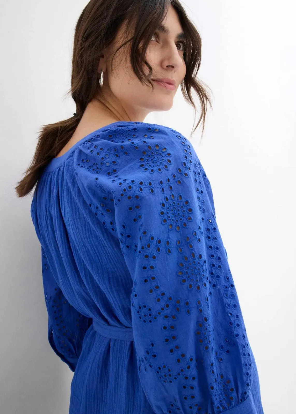 bonprix Bekleidung·Blazer|Umstandsmode^Umstandskleid aus reinem Baumwoll- Musselin edelsteinblau
