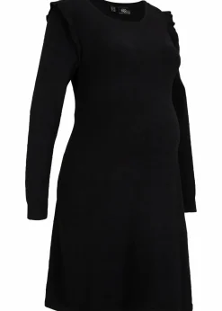 bonprix Bekleidung·Blazer|Umstandsmode^Umstandskleid aus weichem Strick schwarz