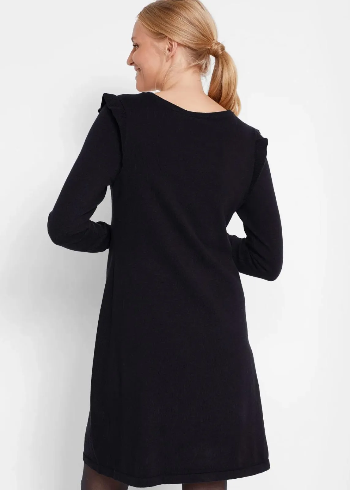 bonprix Bekleidung·Blazer|Umstandsmode^Umstandskleid aus weichem Strick schwarz