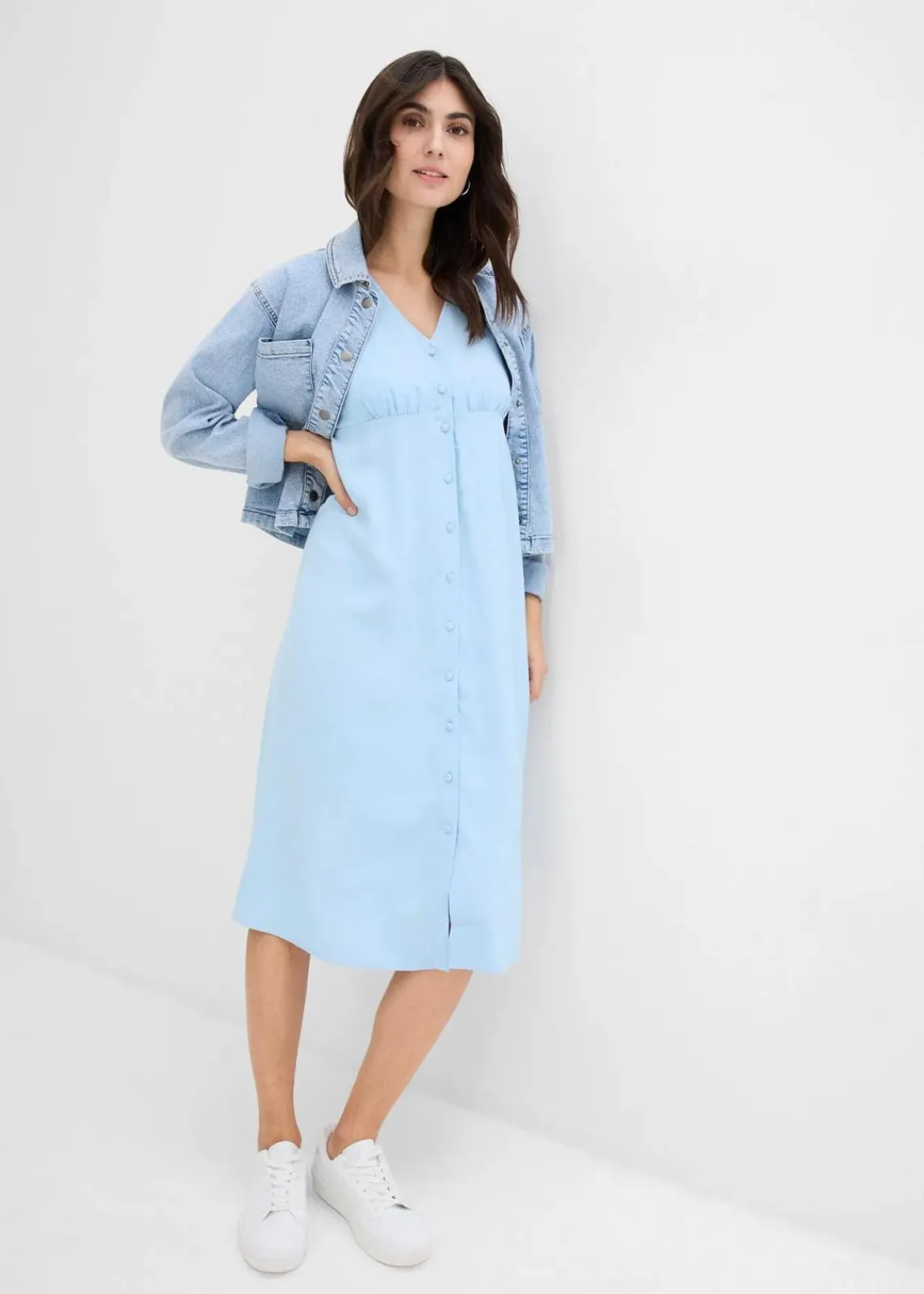 bonprix Bekleidung·Blazer|Umstandsmode^Umstandskleid Viskose-Mix hellblau